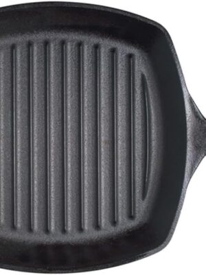 Cast Iron Square Grill Pan, Pre-Seasoned, 10.5-inch