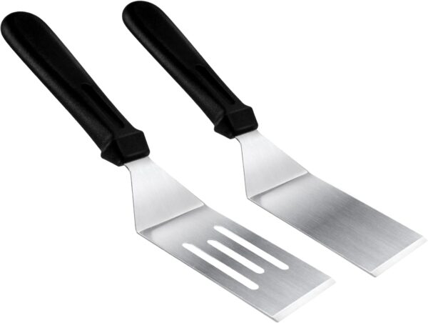 Metal Spatulas for kitchen Use, 2 Pieces Professional Serving Spatula with Heat Resistant Handle, 9.8 Inch Stainless Steel Spatula Ideal for Pancakes, Eggs, Griddle Scraper, BBQ or Desserts