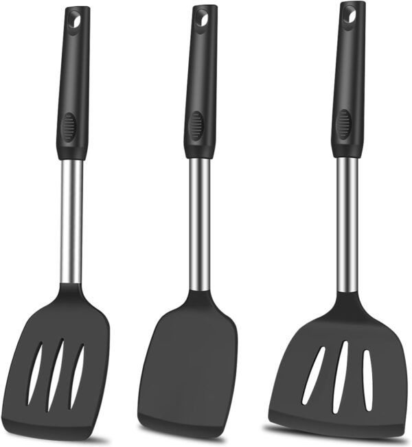 Spatula Set Silicone Spatula Heat Resistant Spatulas for Nonstick Cookware Rubber Spatula Fish Wok Spatula, Large Nonstick Silicone Egg Spatula for kitchen use Cooking Utensils Set