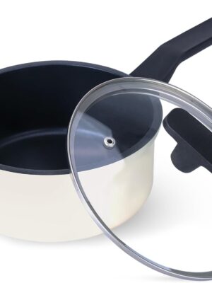 Nonstick Sauce Pan with Lid,1.5QT small pot, PFOA Free,Kitchen Pots Induction Pot,Cream