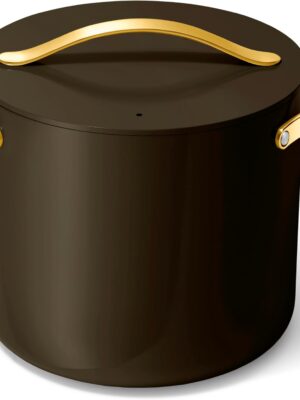 Stock Pot - 12 Qt Ceramic Coated Pot With Lid - Fee From  - Large Pot for Bigger Batches - Black