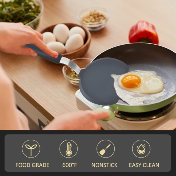Silicone Spatula Set of 3, Heat Resistant Cooking Spatulas for Nonstick Cookware, Large Flexible Kitchen Utensils BPA Free Rubber Spatula Set for Egg, Pancake, Fish, Burger