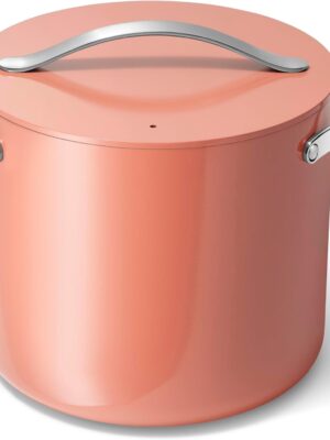 Caraway Stock Pot - 12 Qt Ceramic Coated Pot With Lid - Fee From Large Pot for Bigger Batches
