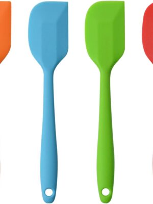 Silicone Spatulas, 11 inch Rubber Spatula Heat Resistant Seamless One Piece Design Non-Stick Flexible Scrapers Baking Mixing Tool (4 Piece)