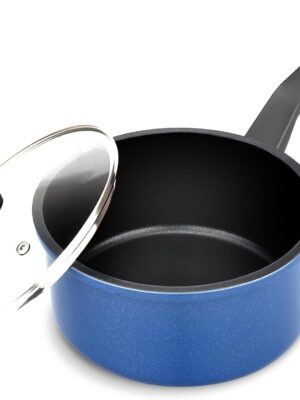 Nonstick Sauce Pan with Lid,1.5QT small pot, PFOA Free,Kitchen Pots Induction Pot,Blue
