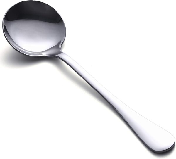 Soup Spoons 8-Piece Premium Stainless Steel Spoons Round Spoons, Heavy-Weight Soup Spoons Spoon Set Flatware Set