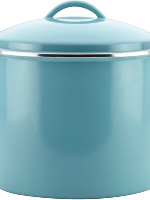 Enamel on Steel Stock Pot/Stockpot with Lid - 16 Quart, Aqua Blue