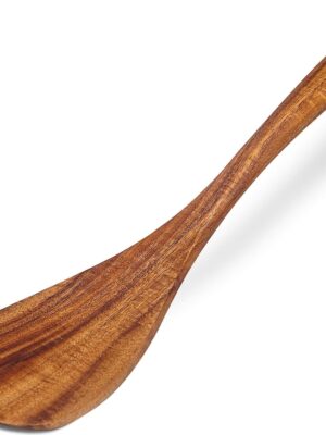 Wooden Spatula Nonstick  Acacia Wood, Right Long Handle Flat Frying Spatulas Handmade for Kitchen Gifts, Ideal Cookware Utensils for Cooking Eggs, Fish, Pancakes