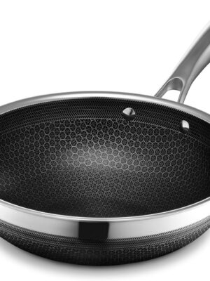 Hybrid Nonstick 10-Inch Wok, Stay-Cool Handle, Dishwasher and Oven Safe, Compatible with All Cooktops, Induction Ready