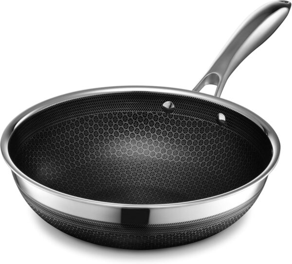 Hybrid Nonstick 10-Inch Wok, Stay-Cool Handle, Dishwasher and Oven Safe, Compatible with All Cooktops, Induction Ready