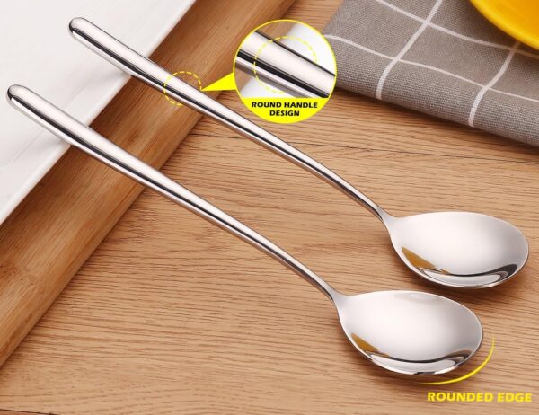 Korean Soup Spoons Stainless Steel Long Handle Tablespoon Pack of 5
