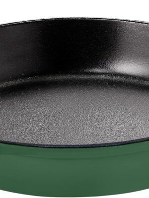 Saute Fry Pan - Chefs Pan, Pre-Seasoned Cast Iron Skillet - Frying Pan 12 Inch - Safe Grill Cookware for Indoor & Outdoor Use - Cast Iron Pan - Cooking Gift for Men & Women (Green)